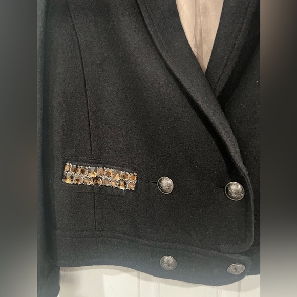 LOFT Ann Taylor Embellished Double Breasted Wool Blazer - Picture 2 of 6